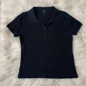 One Girl Who textured polo top